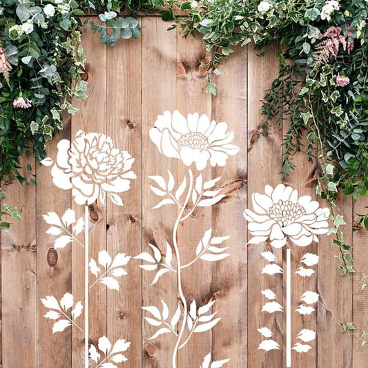 🔥DIY Decoration🌻 - Garden Fence Large Flower Drawing Stencils